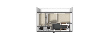Picardy Floor Plan at Commons at Sylvan Highlands Apartments, Portland