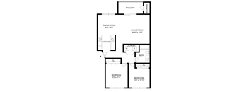 Oxford  Floor Plan at Timber Creek Apartments, Portland, OR