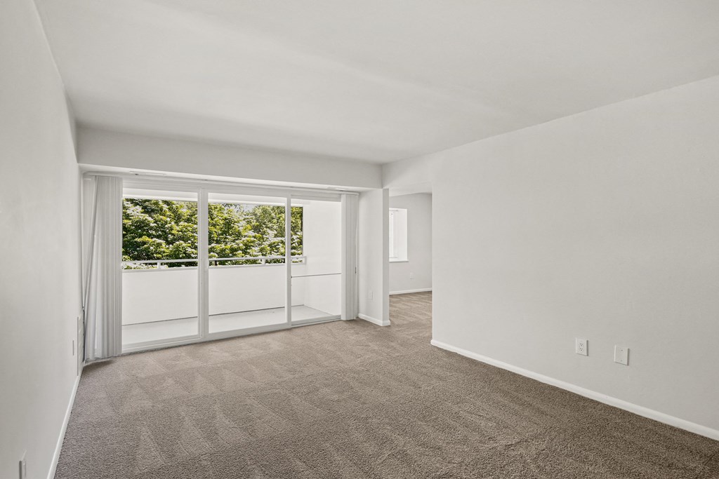 living room open to balcony