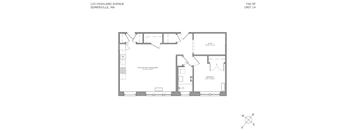 one bedroom and den floorplan unit 14