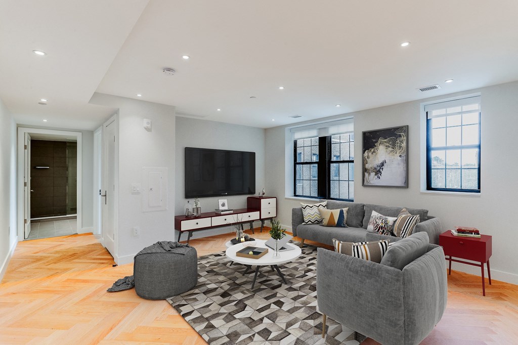 The Stanton spacious one bedroom unit with ample natural light and open concept floorplan