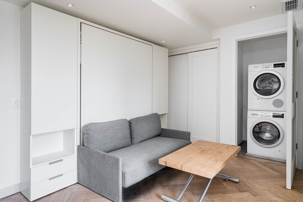 The Stanton furnished studio apartment with washer and dryer in unit