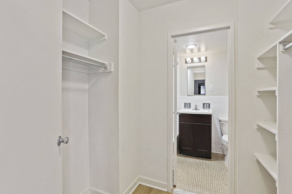 walk through closet and bathroom