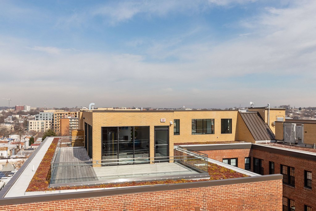 The Stanton rooftop yoga deck and fitness center