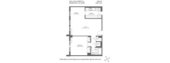 A floor plan for a unit at 2525 10th street N, Arlington, VA 22209.
