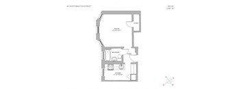a floor plan of a 1 bedroom apartment