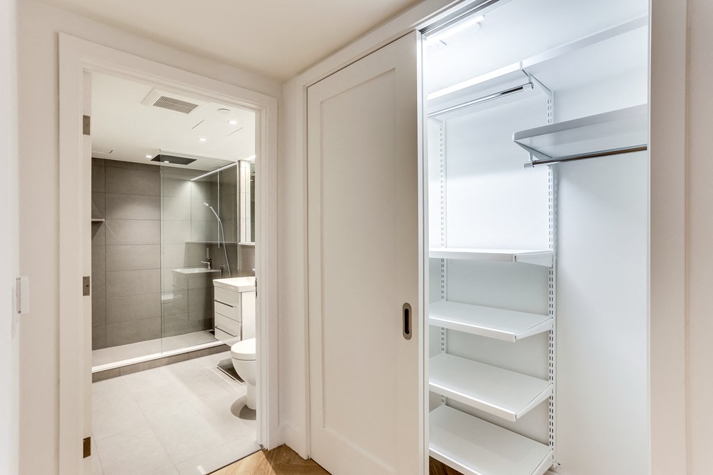 The Stanton units with custom Elfa closet systems