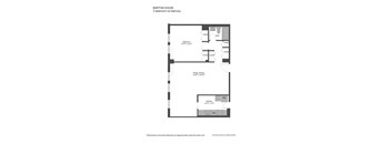 a floor plan of a unit with a bedroom and a living room