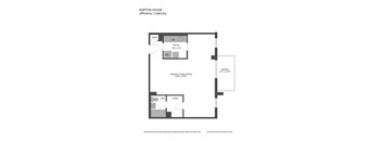 a floor plan of a unit with a bedroom and a living room