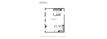 a floor plan of a unit with a bedroom and a living room