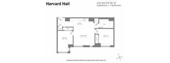 a floor plan of a bedroom apartment