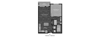 Bronte 1 Bedroom with dimensions