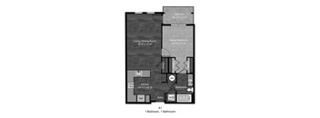 Patterson 1 Bedroom with dimensions
