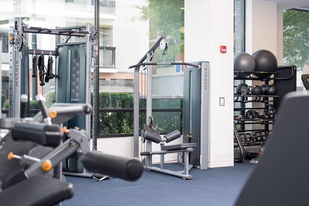 a gym with weights and other exercise equipment