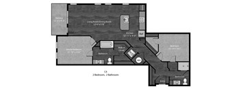 Tolstoy 2 Bedroom with dimensions