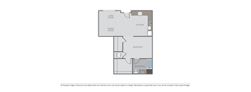 Image of a 1 bed 1 bath floor plan