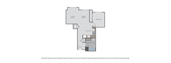 Image of a 1 bed 1 bath floor plan