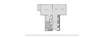 Image of a 1 bed 1 bath floor plan