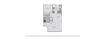 Image of a 1 bed 1 bath floor plan