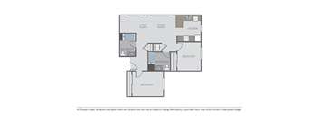 Image of a 2 bed 2 bath floor plan