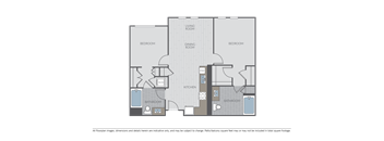 Image of a 2 bed 2 bath floor plan