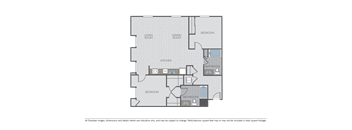 Image of a 2 bed 2 bath floor plan