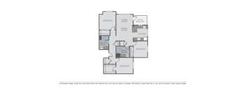 Image of a 3 bed 2 bath floor plan