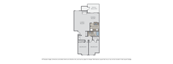 Martha Lake Apartments Two Bed, One Bath Floor Plan