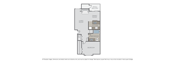Martha Lake Apartments One Bed, One Bath B Floor Plan