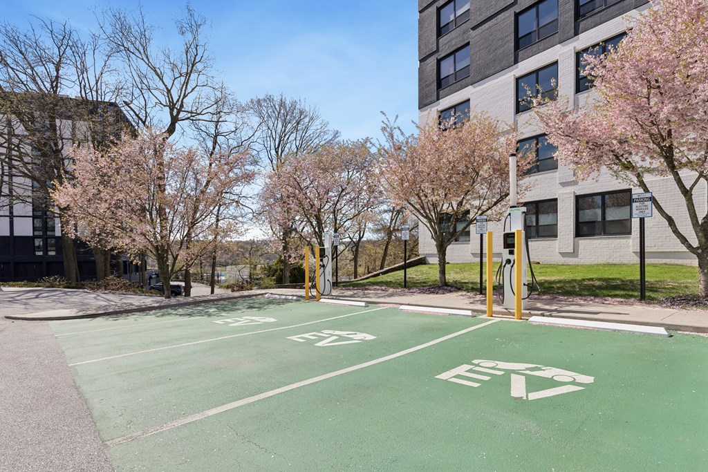 Electronic Vehicle Charging Ports in the Parking Lot