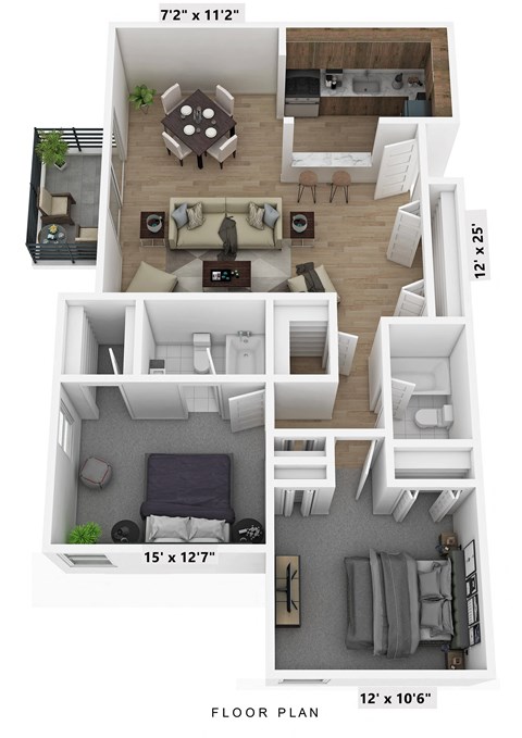 a 2 bedroom 2 bath apartment
