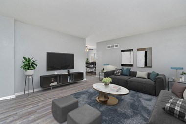 living room with tv