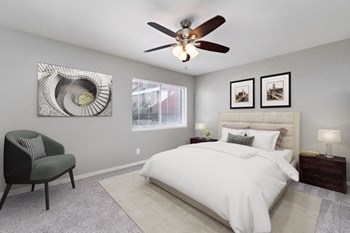 master bed with fan
