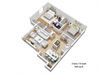 3d floor plan of two bedroom