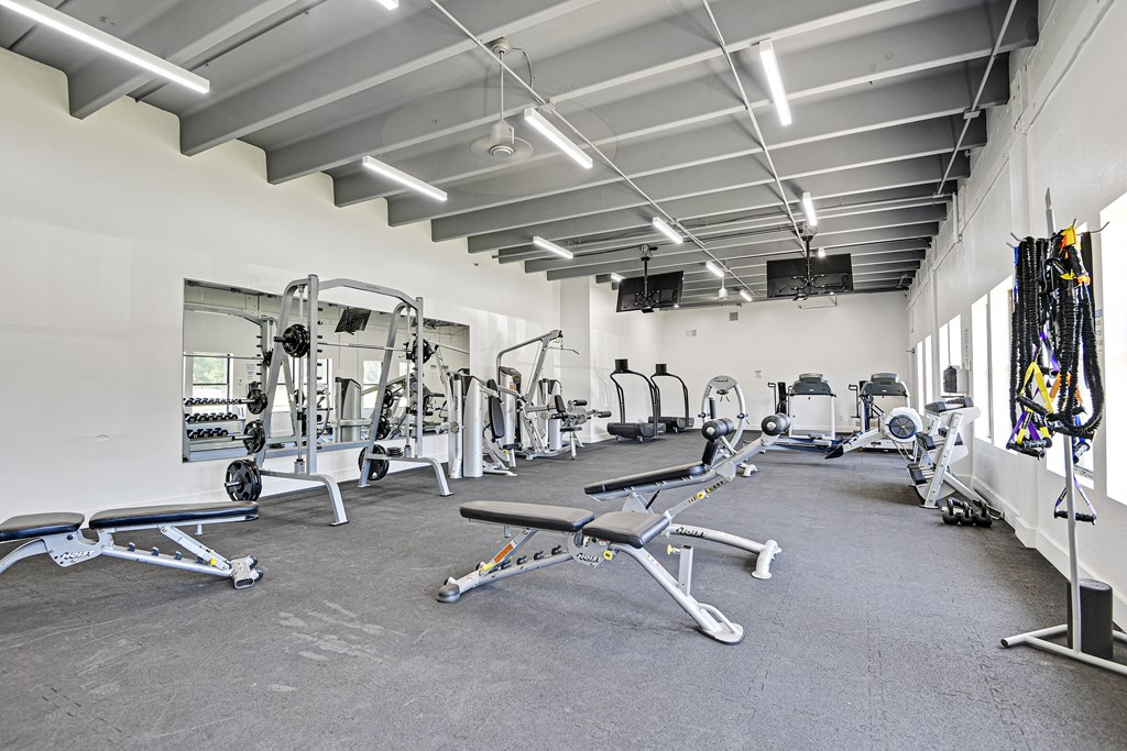 fully equipped gym at fairways hills apartments