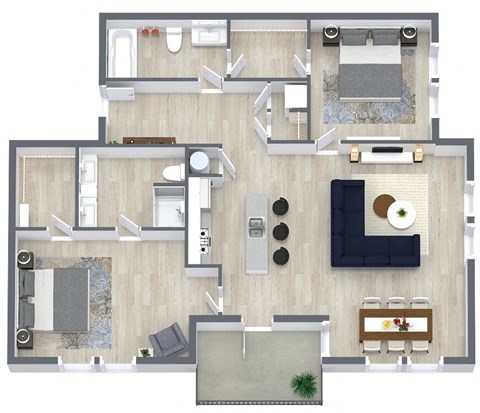 a floor plan of a house with a bedroom and living room