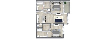 a floor plan of a house with a living room and a bedroom