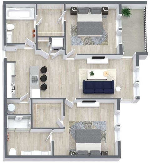 a floor plan of a house with a living room and a bedroom