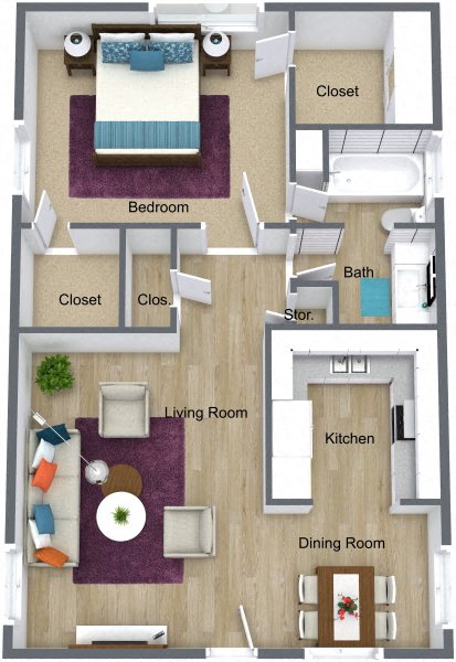 1 bedroom 1 bath