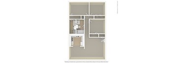 a 1 bedroom floor plan with a bathroom and a closet
