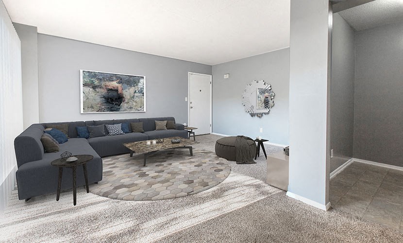 Living room with furniture