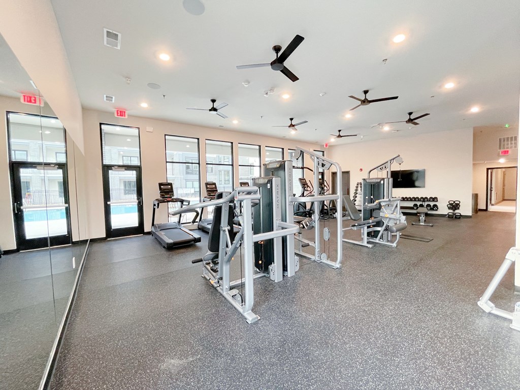 the gym at the preserve at green valley townhomes in green valley va