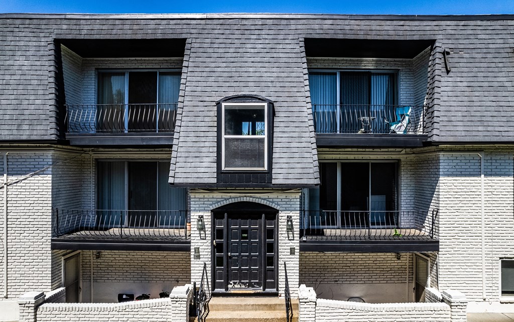 Outside of building, view of balconies