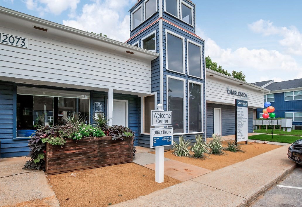 Exterior image of office with plants
