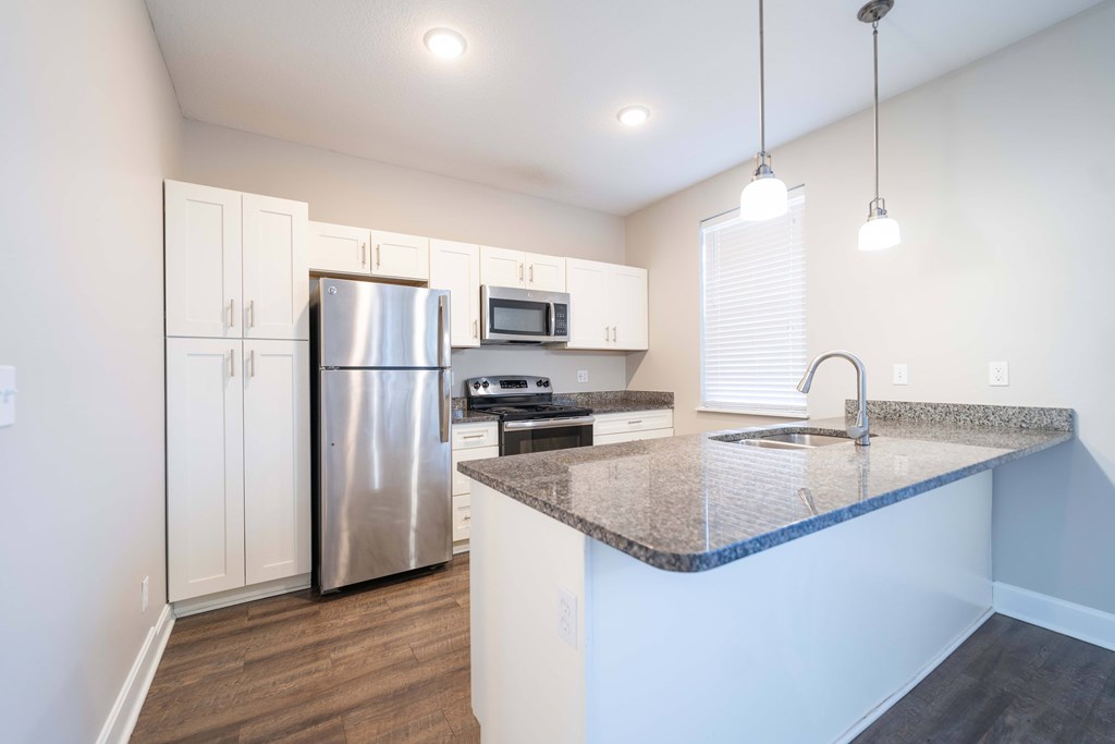 kitchen with stainless steel appliances and kitchen island