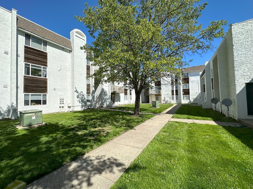 a view of the front of the building on a sunny day