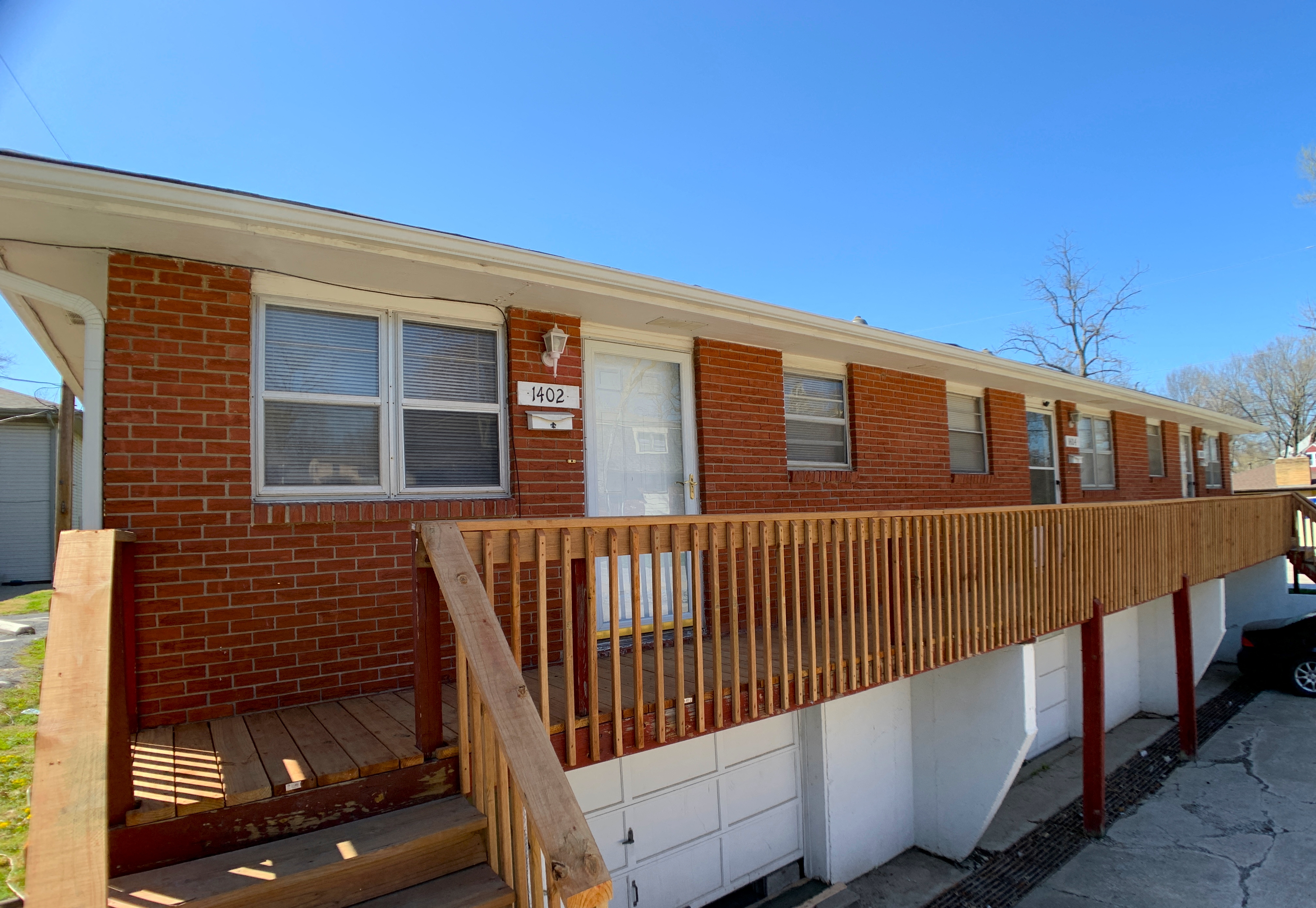 Brick building with stairs