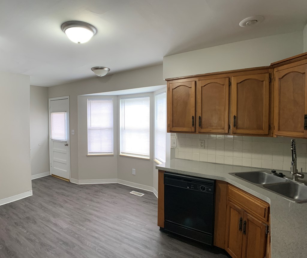 View of dining area and big windows