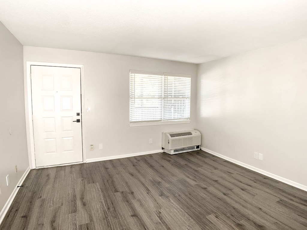 Photo of apartment with vinyl flooring and window facing the sun in Kansas City.