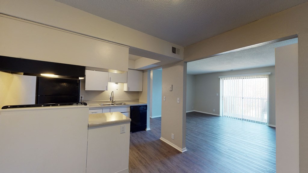 large open kitchen and dining room